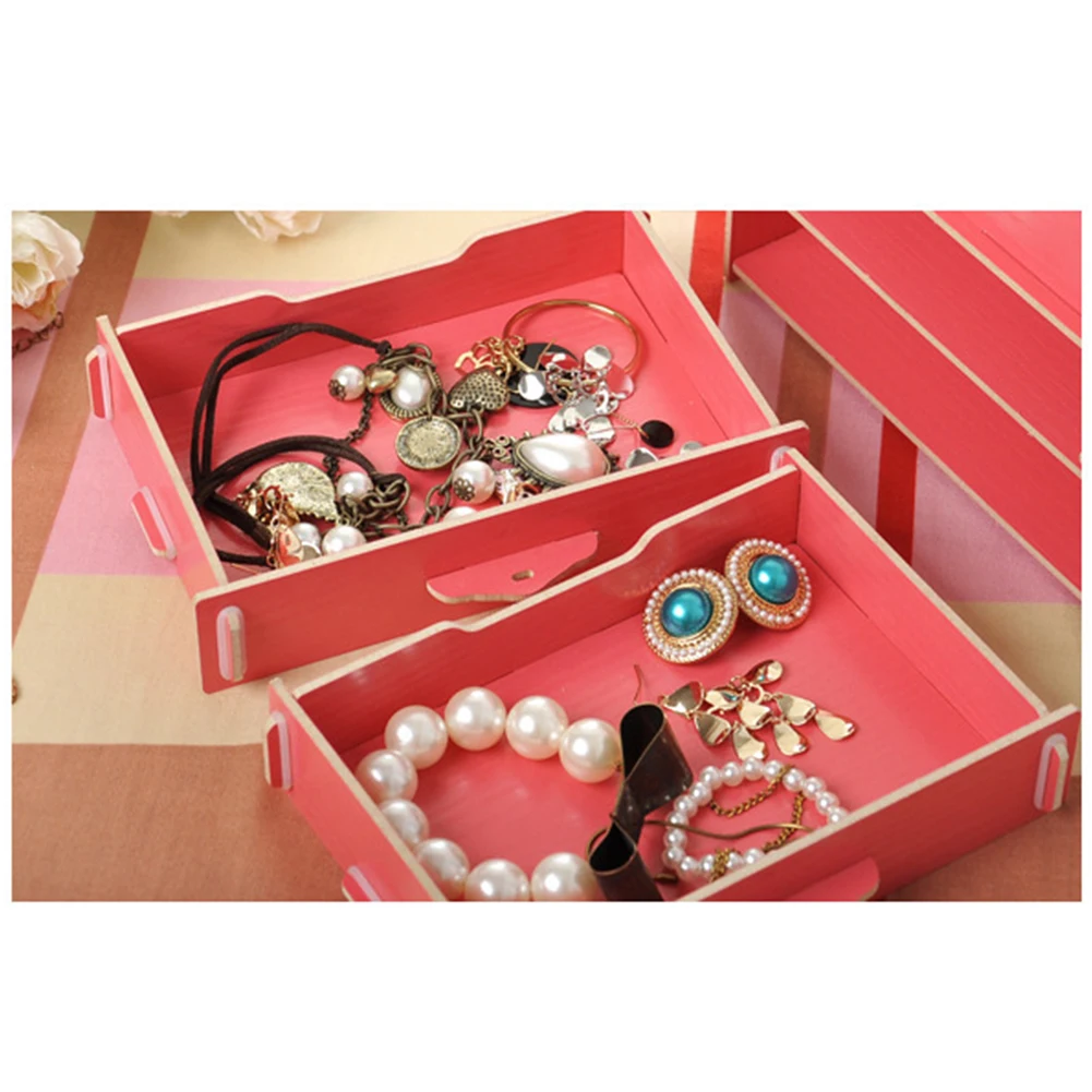 Настольный ящик для хранения косметики домашний зеркальный комод контейнер кейс