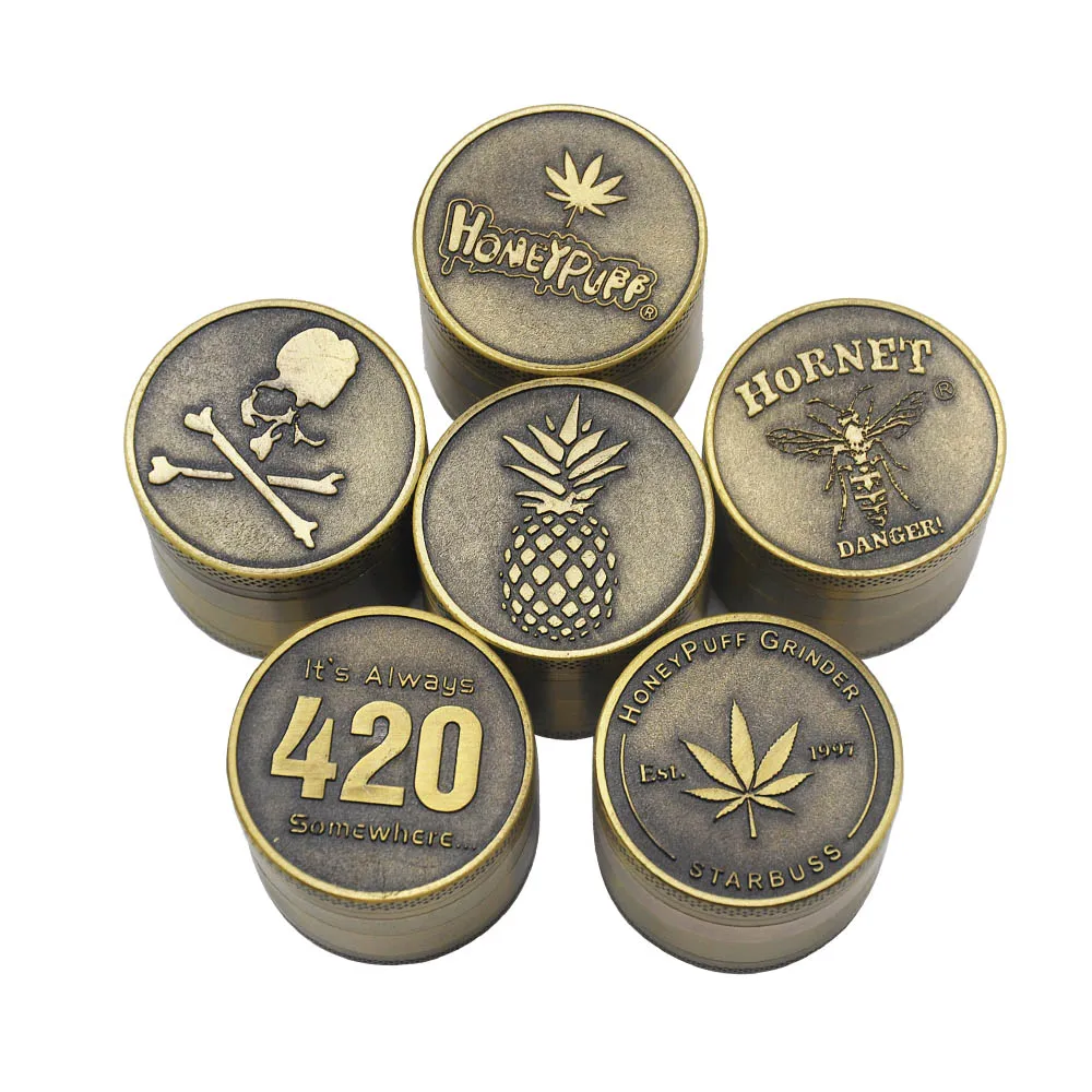 Бронзовый цвет цинковый сплав травяная шлифовальная машина 40 мм 4 слойные