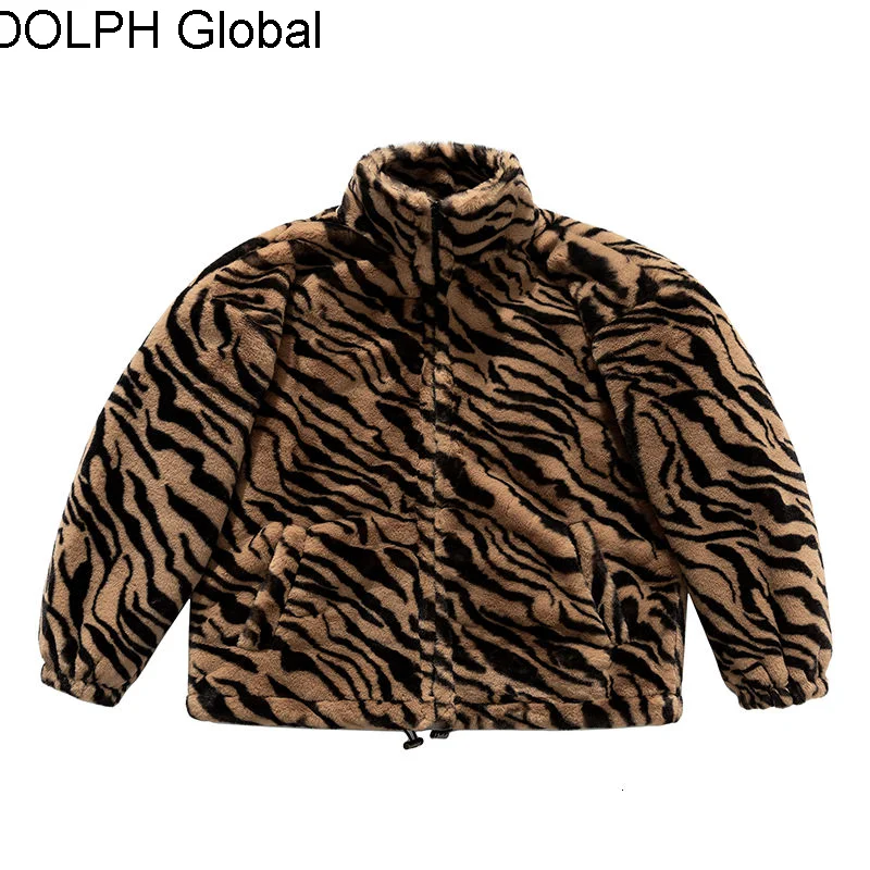 

Зимнее Свободное пальто Guochao в стиле хип-хоп для пары, большие хлопковые пальто в полоску с зеброй, толстое пальто