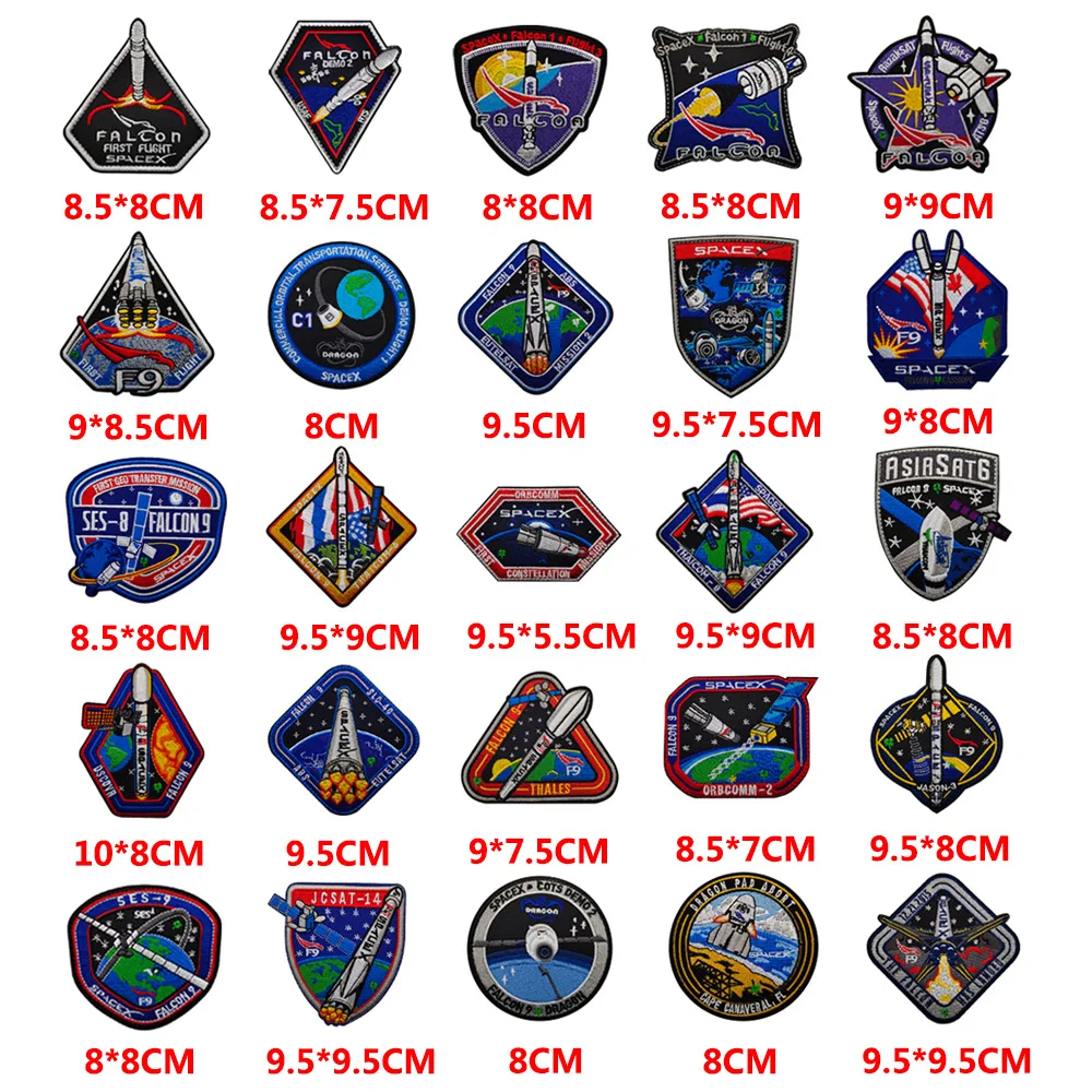New Space X Falcon 9 Patches AUTHENTIC SPACEX Mission DRAGON FALCON ISS вышитая нашивка | Дом и сад