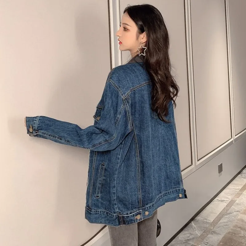 

Autumn Winter Women Blazers Denim Patchwork Streetwear Fashion Vintage 2020 Loose Mujer Chaqueta Korean