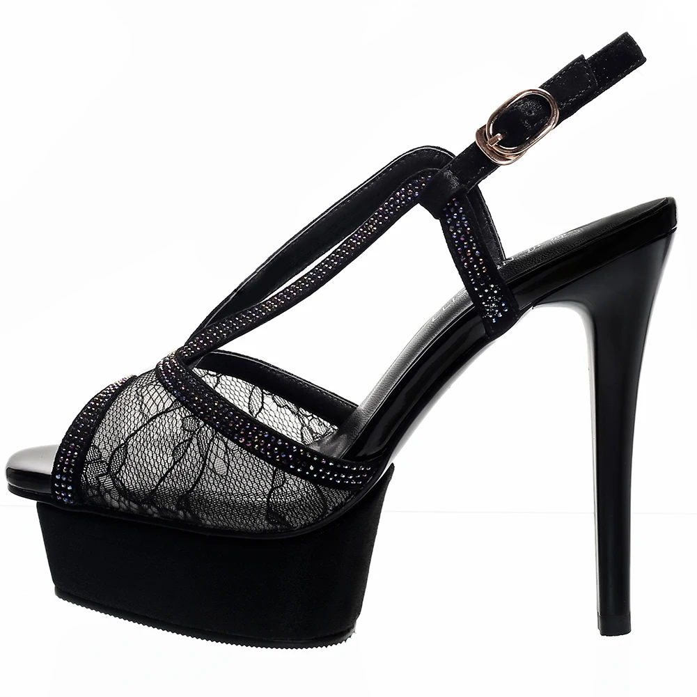 

KARINLUNA Brand New Luxury Lady Party Sexy Sandals Crystal Platform Thin High Heels Sandals Women Genuine Leather Shoes Woman