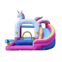inflatable rainbow unicorn water slides bouncer castle for kids jumper jump bounce house