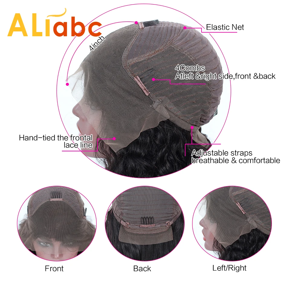 Aliabc 13*4 волосы боб парики перуанские кружева передние человеческие для черных