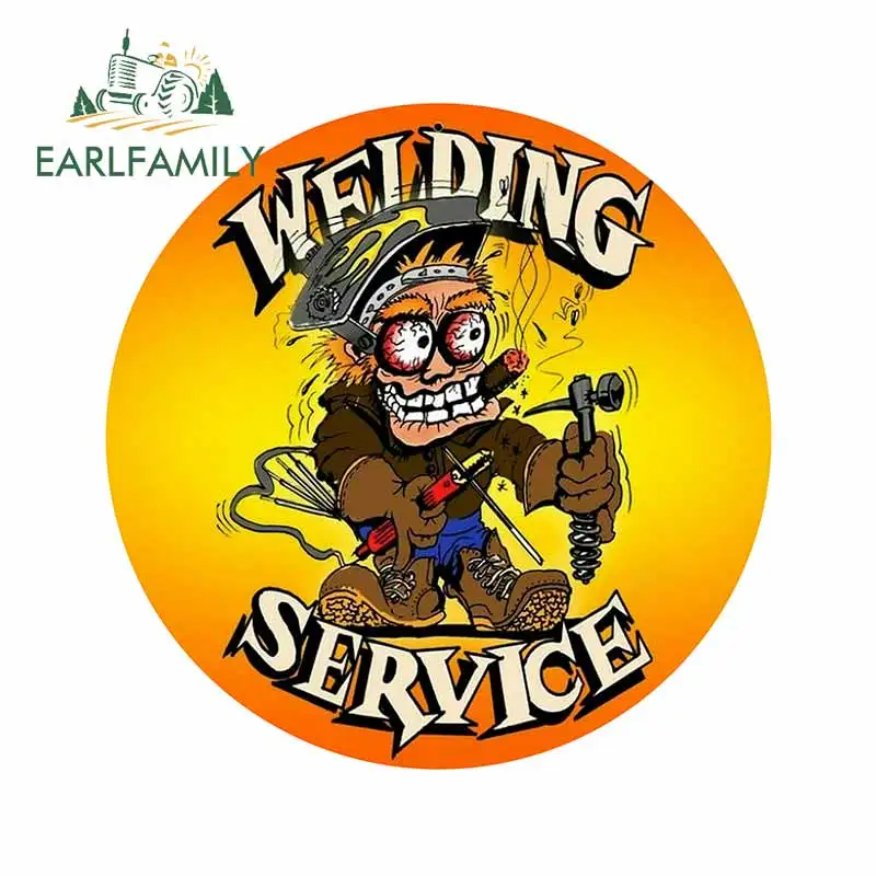 

EARLFAMILY 13 см x 13 см для сумасшедшего сварочного аппарата, устойчивый к царапинам холодильник, аниме автомобильные наклейки на лобовое стекло