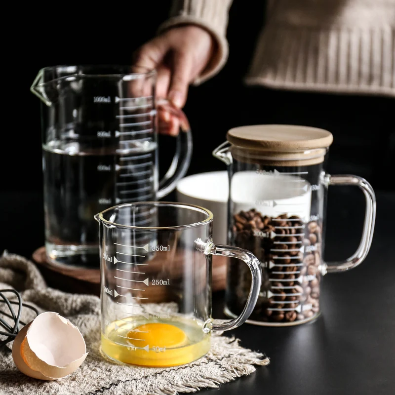 1000 мл Высококачественная стеклянная измерительная кружка с ясным масштабом