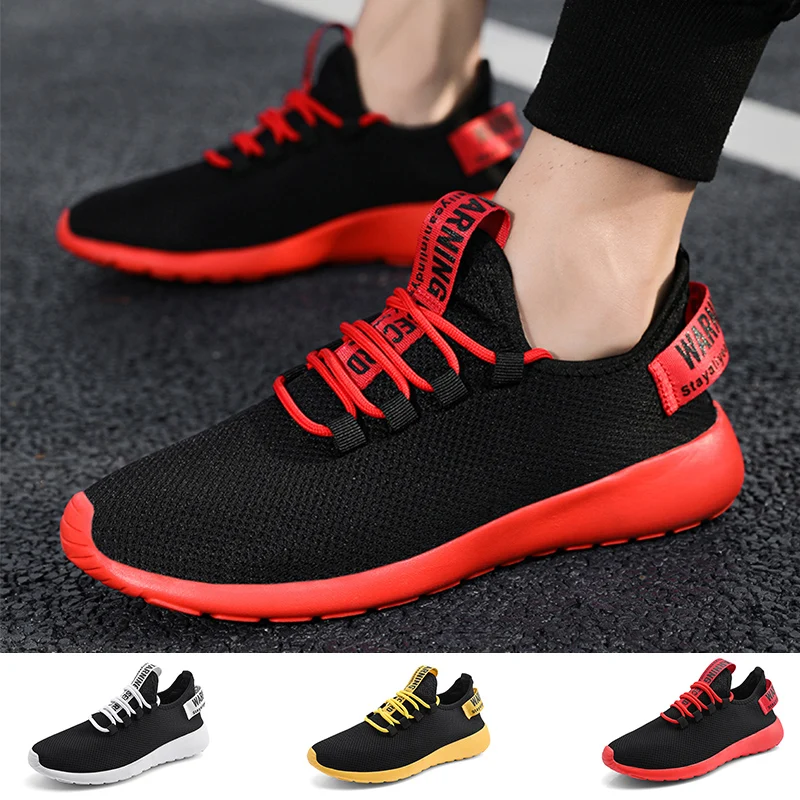 

New Sneakers Men Flat Black Athletic Shoes Mesh Breathable Nonslip Male Sneakers