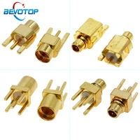 10pcslot 4 types mmcx connector pcb mount with solder straight goldplated 3 pins mmcx rf connector