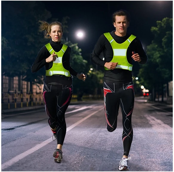 

Reflective Clothing Sports Set Vest and Wristbands Ankle High Visibility Reflective Clothing Glow in the Dark Luminous Ribbon