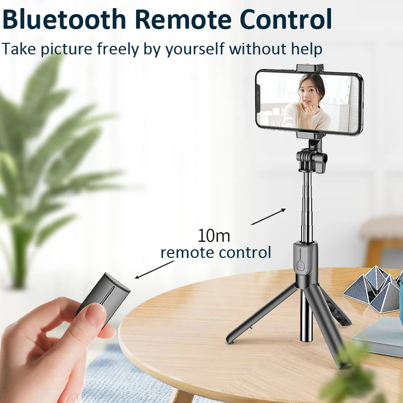 Bluetooth селфи палка штатив с кольцевым светом портативный красивый монопод для