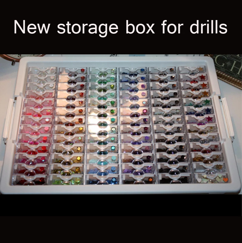 

NEW Sale Tool Storage Box For Diamond Embroidery Diamond Painting Tool Accessories 42/50/78 Grids Jewelry Drills Storage Box