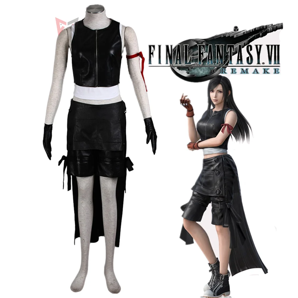 Новое кожаное платье для вечеринки Фэнтези VII FF7 TIFA_1 Косплей Костюм Tifa на заказ |