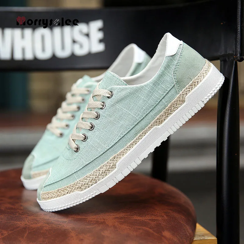 

Кроссовки мужские из льна, плоская подошва, удобные, дышащие, соломенные, эспадрильи, Ретро стиль, лето 2022