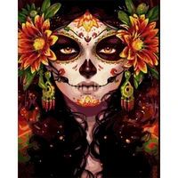 ruopoty diy painting by numbers skull girl painting by numbers digital painting frameless on canvas for home decoration