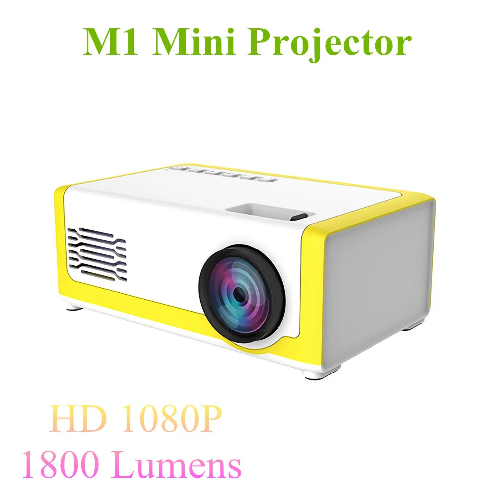 KEBIDU M1 мини светодиодный проектор 1800 люмен 1080P HD домашний медиаплеер 3 5 мм аудио HDMI