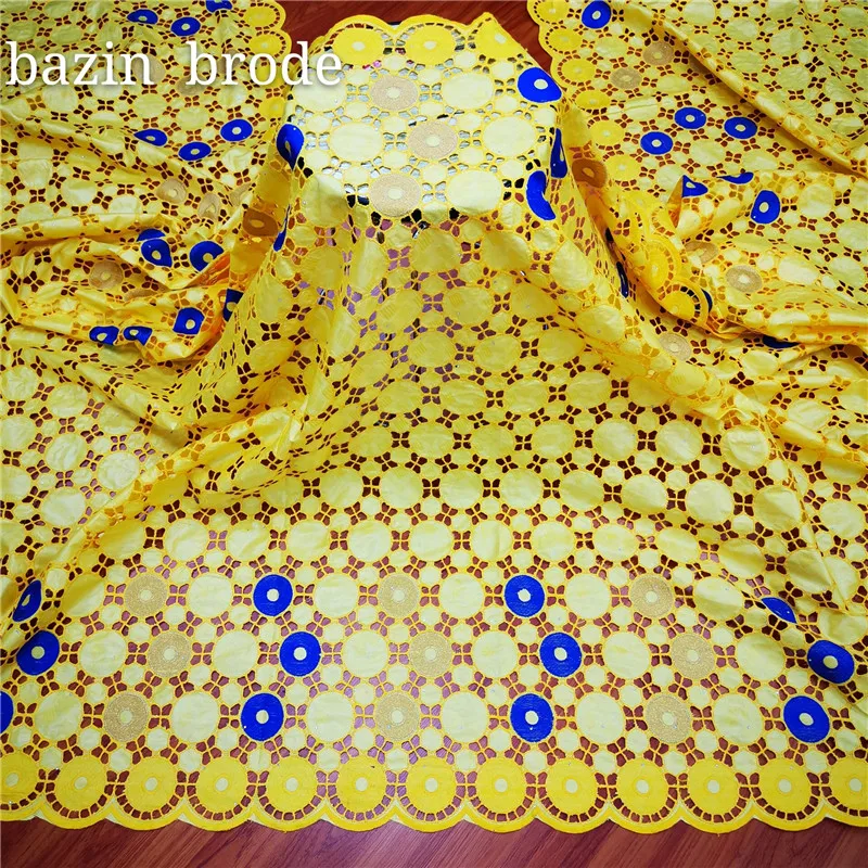 Модная африканская одежда хлопчатобумажная ткань 2020 Bazin Riche Guinea Brocade новое белое