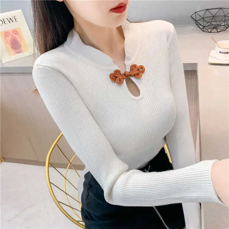 

Ms. New sweater knitted bottoming shirt slim fit inside autumn dress foreign style versatile tight top