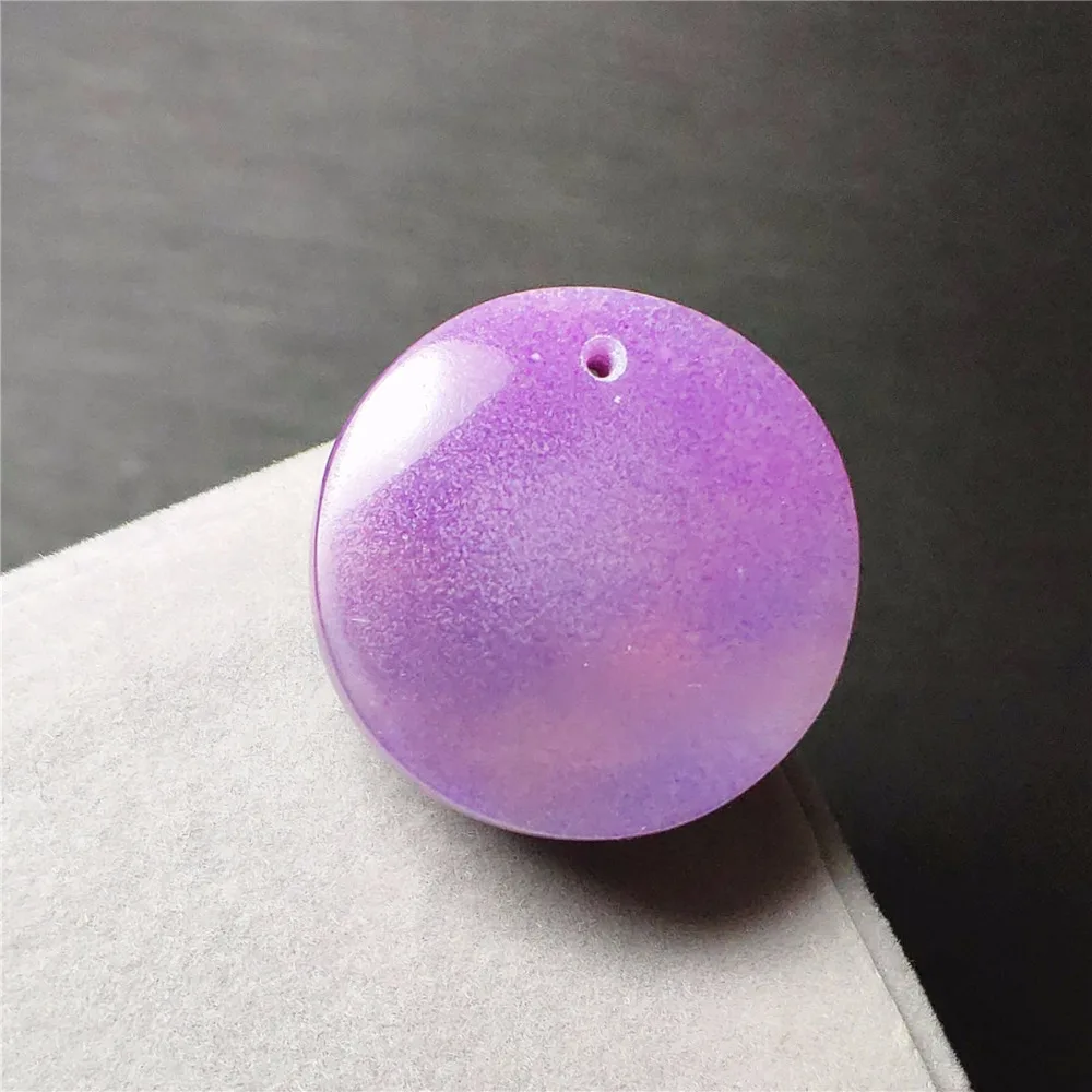 Подлинное натуральное фиолетовое розовое ожерелье Sugilite кулон с круглым камнем