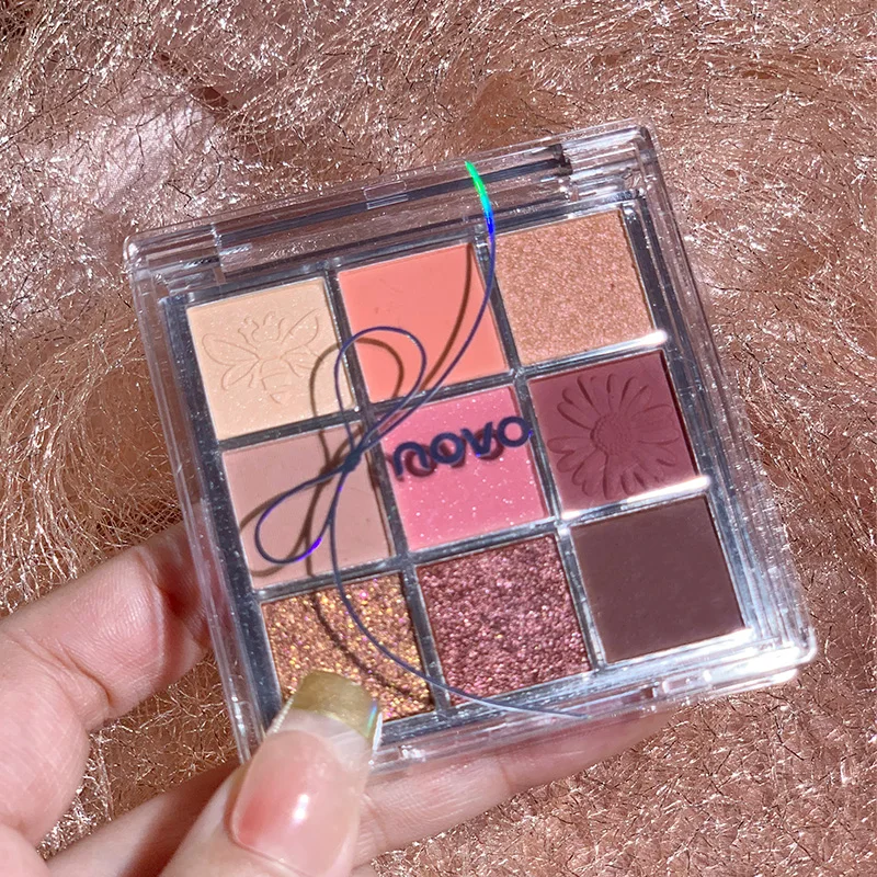 

9 Color Floral Color Mousse Eye Shadow Palette Matte Pearlescent Waterproof No Smudge No Makeup Eye Shadow Makeup Cosmetic TSLM1