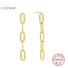 Серьги-гвоздики женские из серебра 100% пробы, с бумажной цепочкой