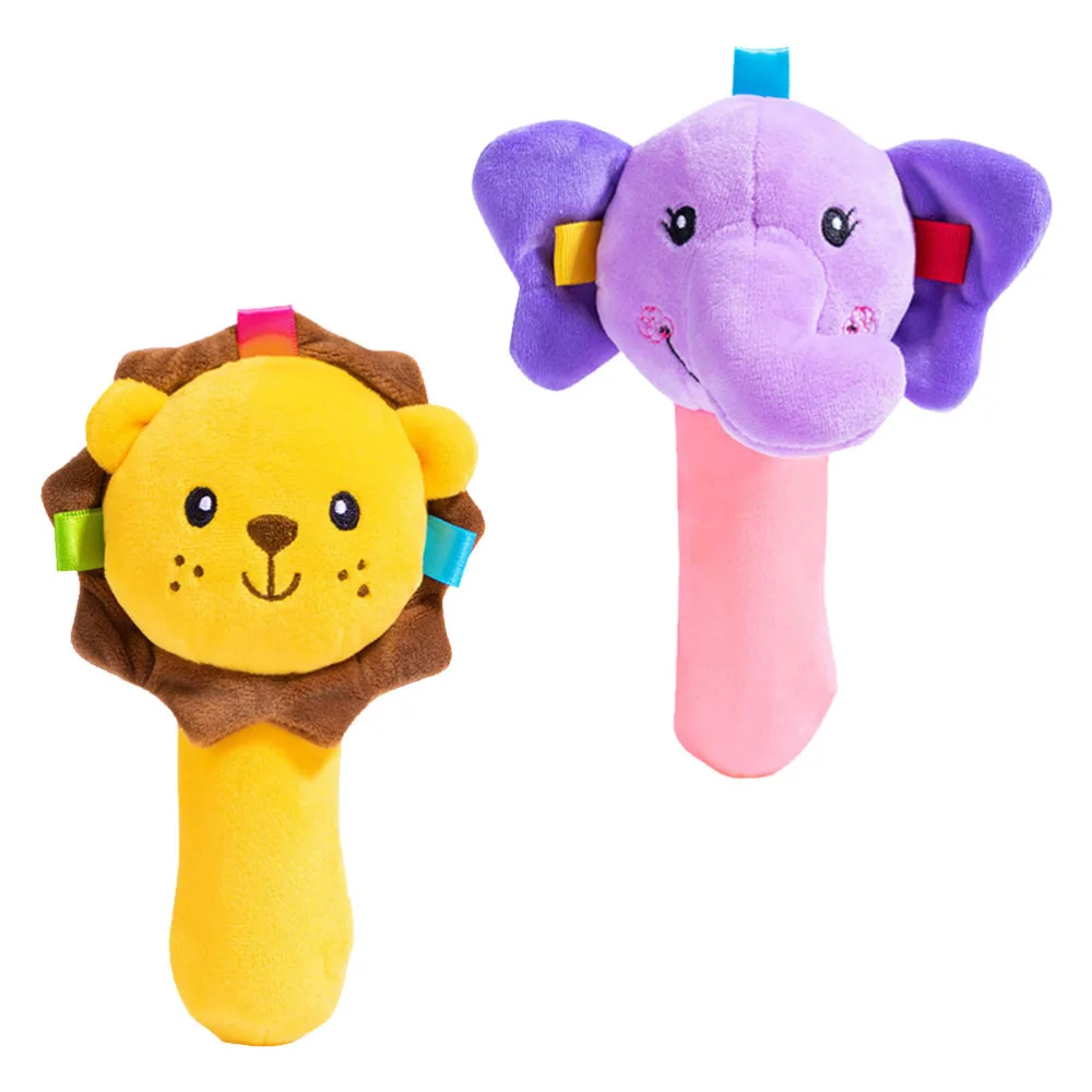 

2pcs Rattle Doll Squeaker Stick Comforting Toys Interactive Toys