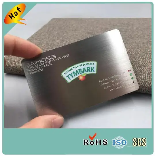 High Quality VIP Card CR80 Stainless Steel Metal  Brushed Business Card