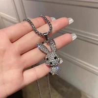 full diamond little tiger long necklace high end atmosphere sweater chain accessories han 2022 new pendant autumn and winter doe