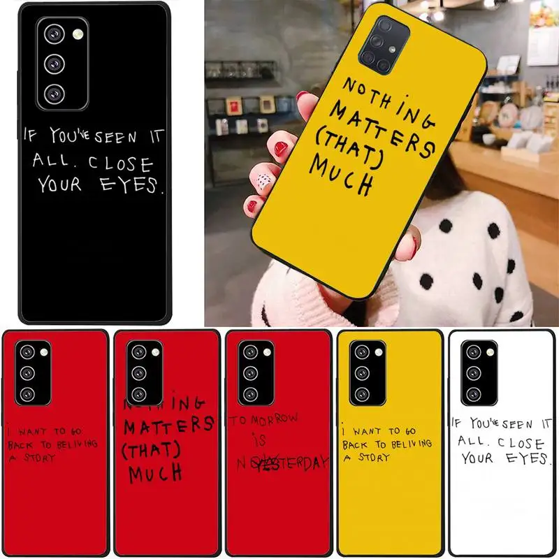 

Fashion English Letter Phone Case For Samsung Note 8 9 10 20 Case For Note10Pro 10lite 20ultra M20 M31 Funda Case