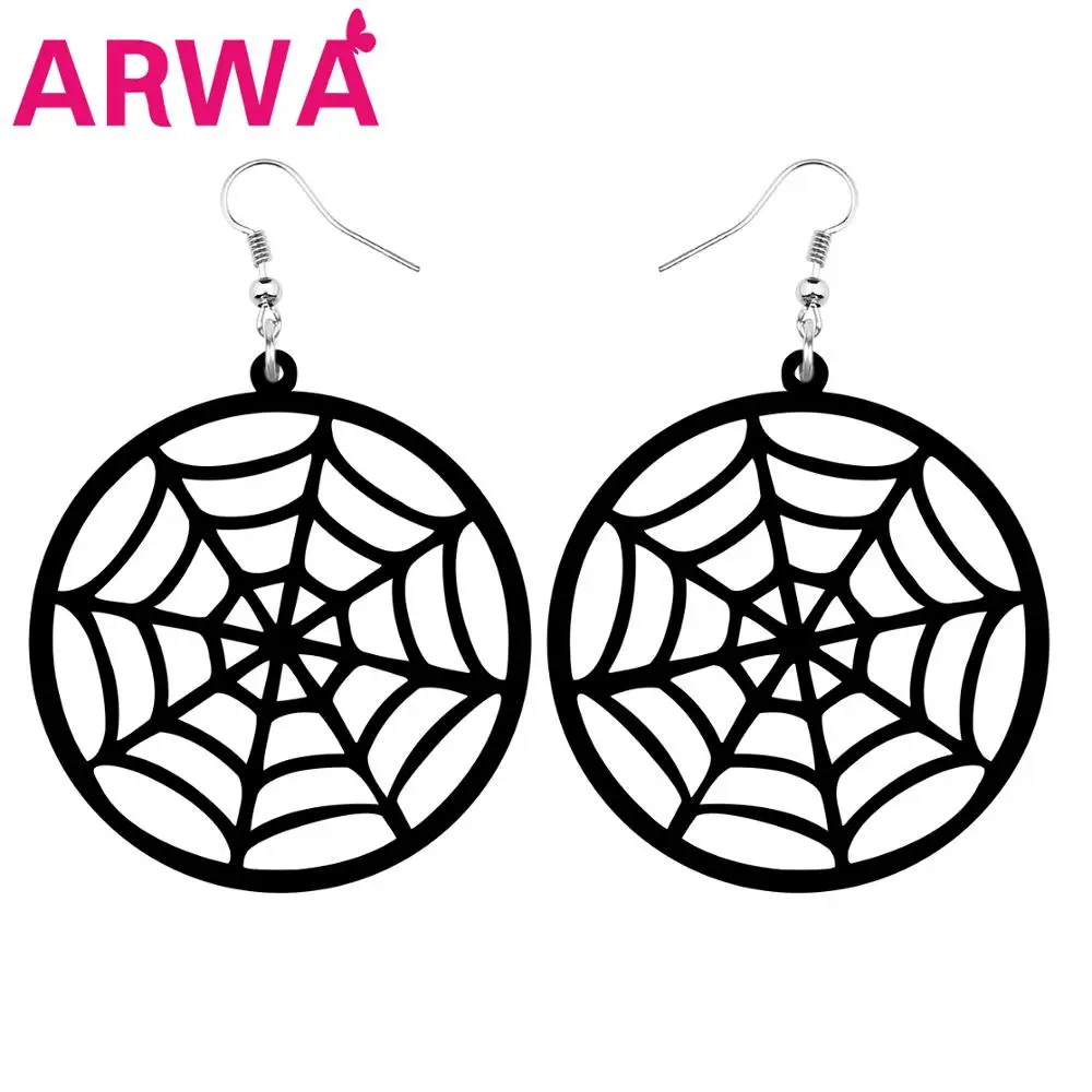 Акриловый большой круглый полый паук ARWA для Хэллоуина|Серьги-подвески| |