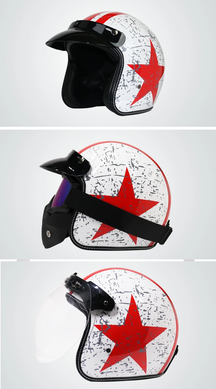 3/4 открытое лицо полушлем для мотоцикла capacete мотоциклетный шлем в стиле ретро шлем мото с маска для глаз