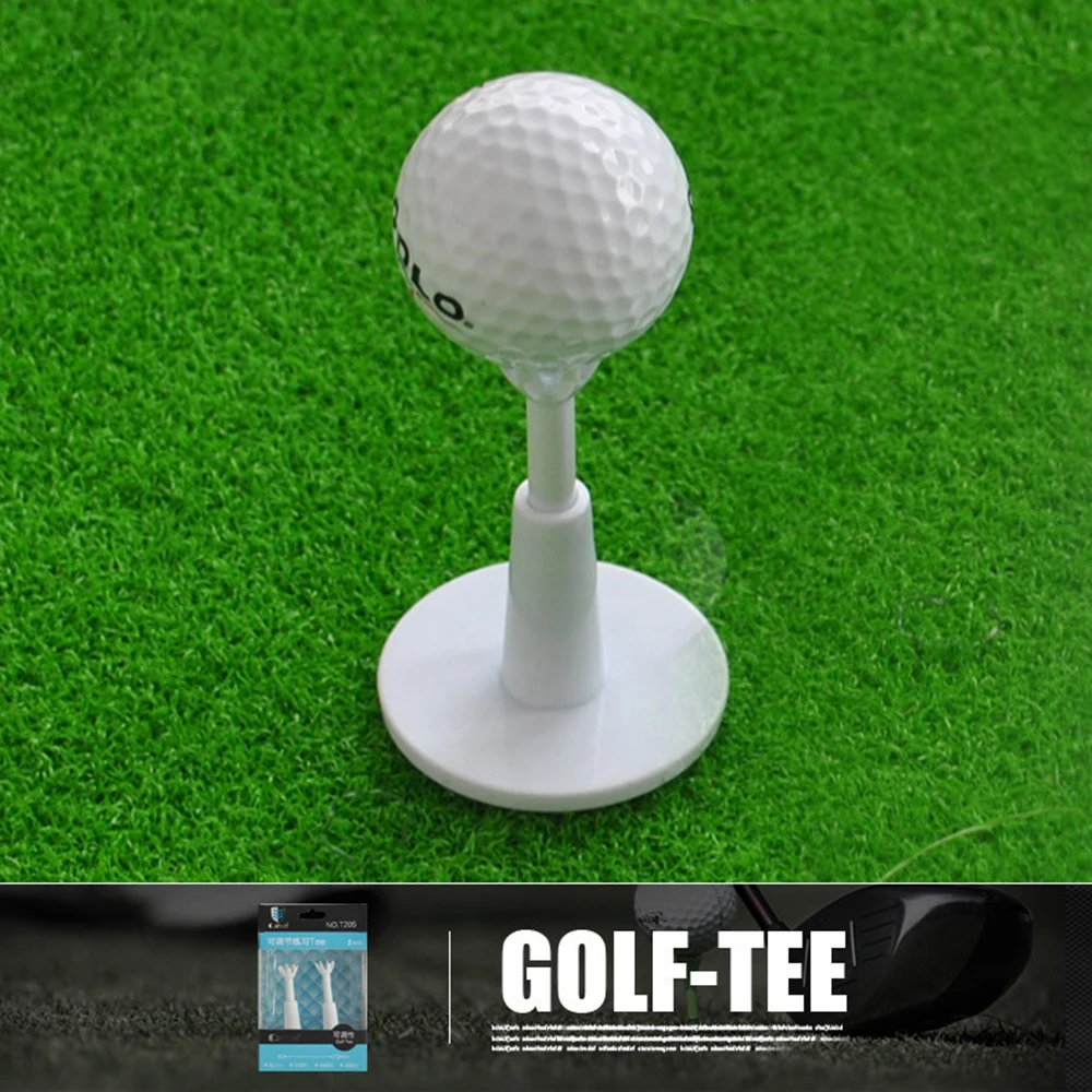 

2PCS Golf Tee,Adjustable Height Golf Tees Plastic White Nail Holder Golf Ball Training Sports Accessory
