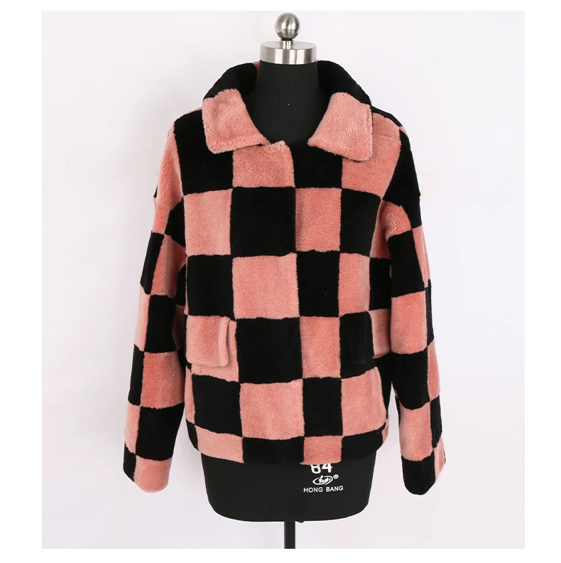 Зимняя Роскошная теплая пушистая куртка смешанных цветов из искусственного меха