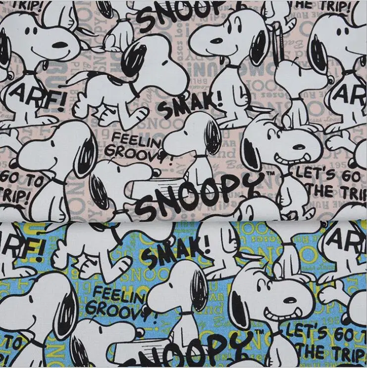 Snoopy холщовая ткань с принтом можно использовать кошельки, обувь и шляпы, ремесла, дорожные принадлежности, товары для домашних животных, автомобильные suppli diy