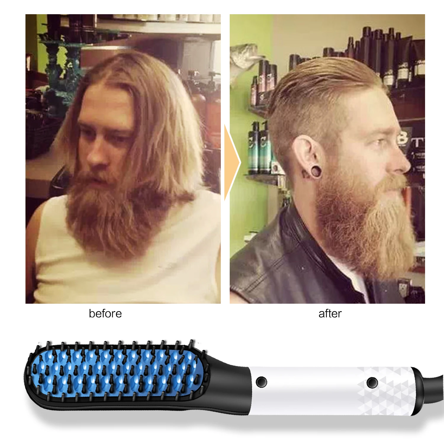 

Men Beard Straightener Hot Comb Hair Straightener Brush Mutifunctional Hair Comb Smoothing Iron Hair Straightening Brush Curler
