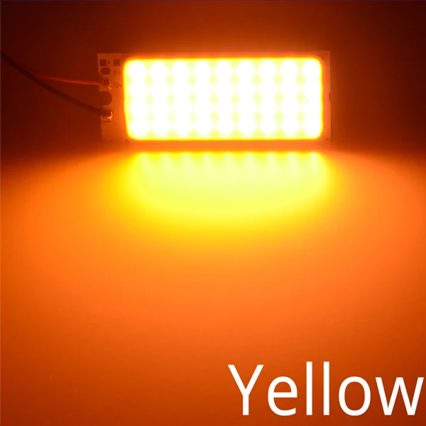 Белый красный T10 Cob 36Led Автомобильные светодиодные лампы W5w C5W C10w 194 панельные лампы для чтения Авто двери резервная лампа купольная гирлянда свет BA9S DC 12v - Испускаемый цвет: Цвет: желтый