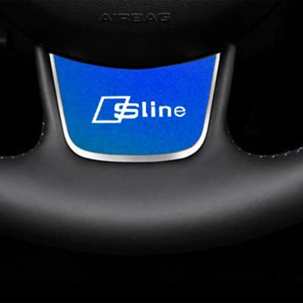 Автомобильный Стайлинг Sline из нержавеющей стали, руль автомобиля, логотип для Au di Sline A4 Q5, внутренняя отделка, модифицированные металлические наклейки для автомобиля