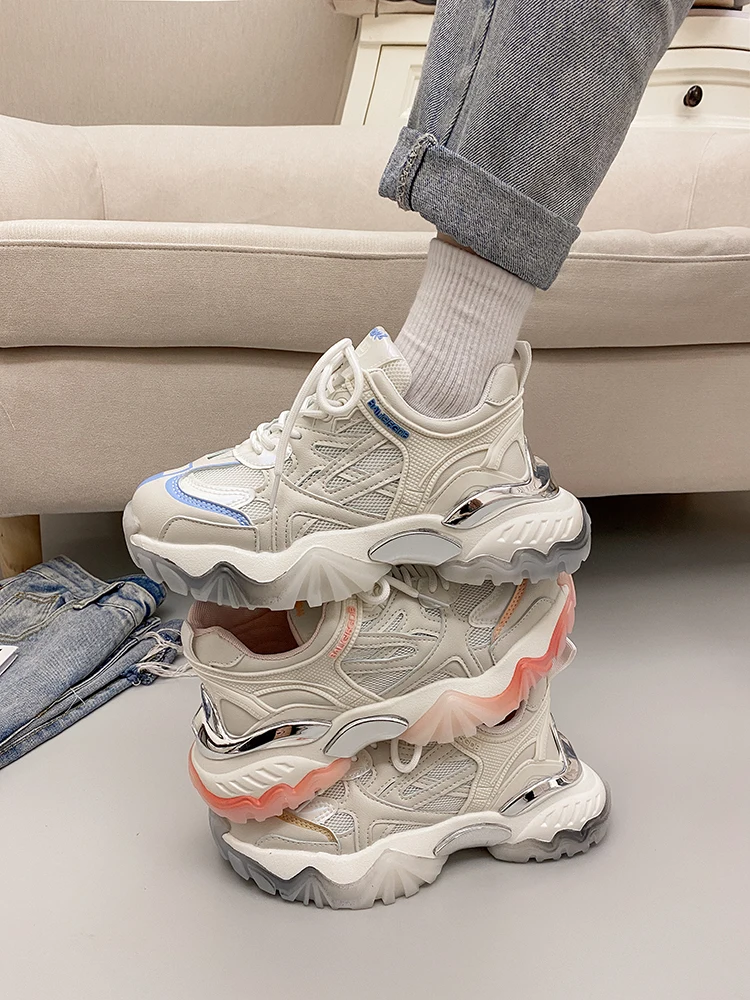 Женские кроссовки на массивной платформе LMCAVASUN 2021 модная весенняя дышащая