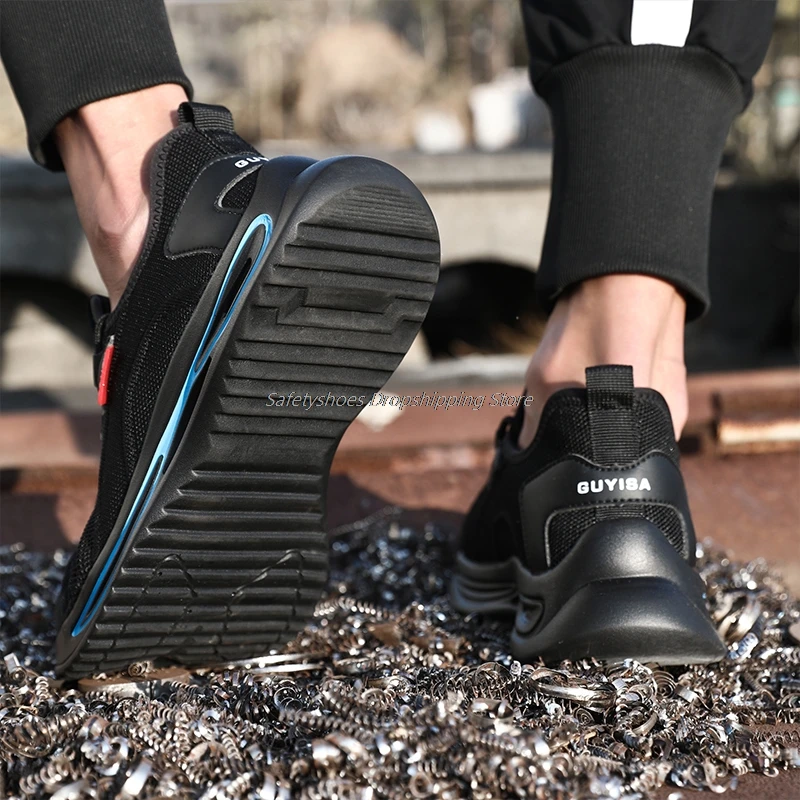 

Protective Safety Shoes Men's Boots Steel Toe Cap Shoes For Men Anti-Smashing Boots Lightweight Shoes Breathable Boots For Men