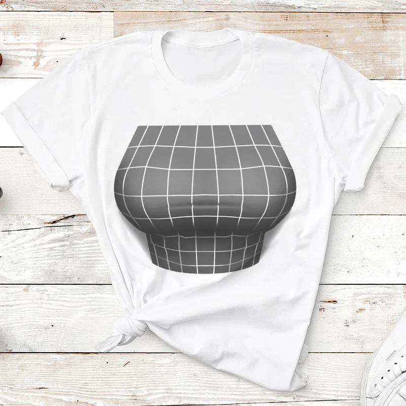 Футболка женская с коротким рукавом пикантная Модная рубашка объемным эффектом