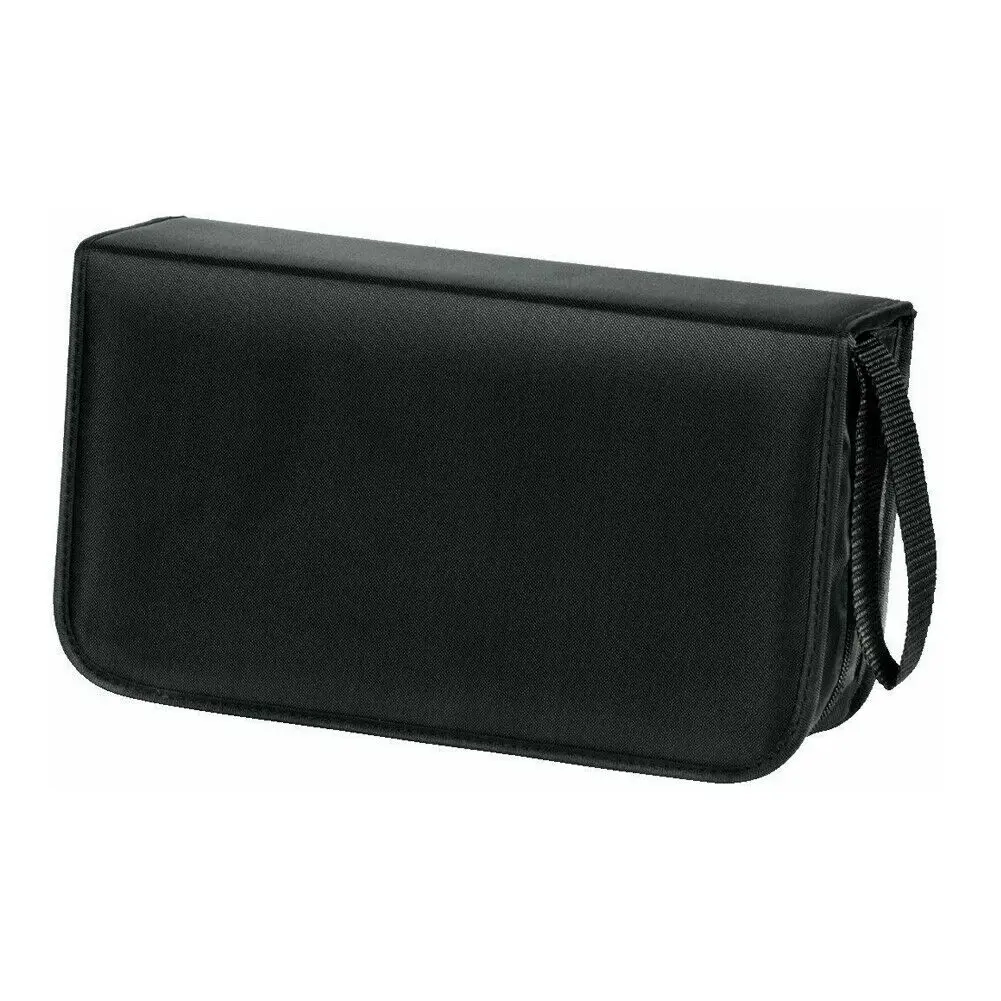 Black Solid 80 Sleeve CD DVD Carry Case Holder Bag Wallet Storage Ring Binder | Багаж и сумки