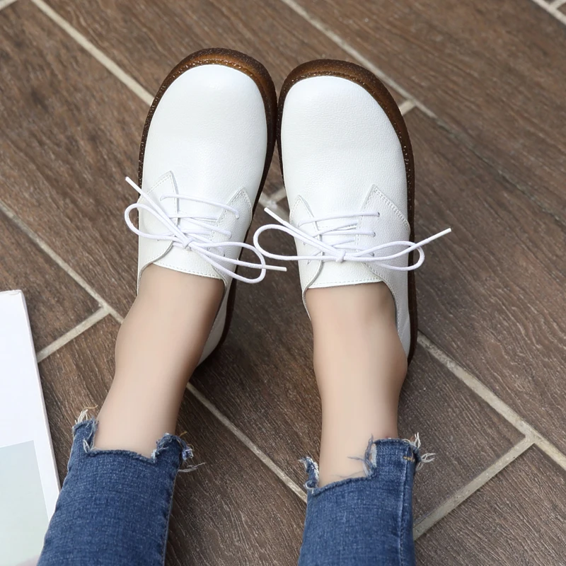 Женская обувь Сезон Зима элегантная из кожи с нашивкой zapatos de mujer con plataforma plana moda 2018