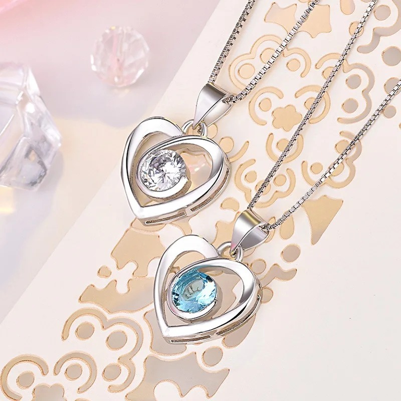 Модное ювелирное ожерелье вращающееся в форме сердца Подарочный кулон Лидер