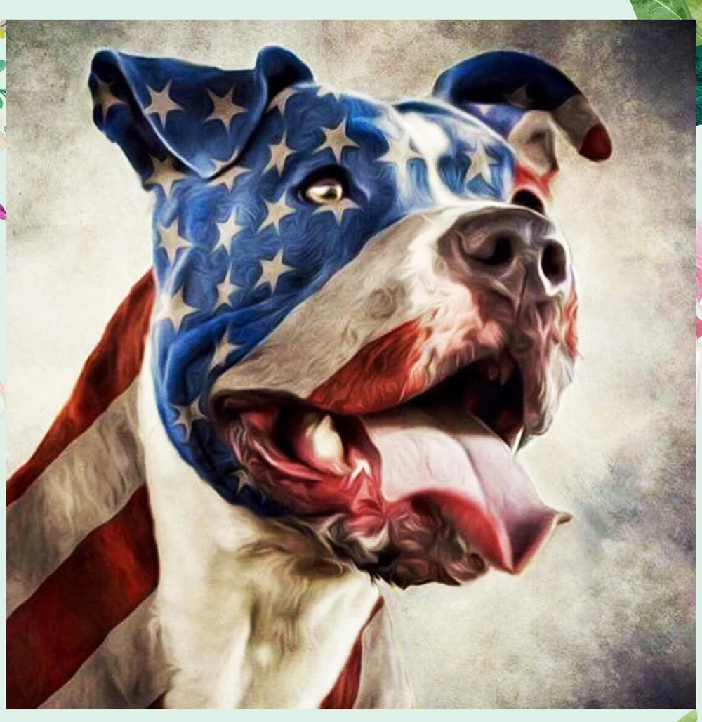 Полноразмерные квадратные/круглые камни с американским флагом алмазная вышивка