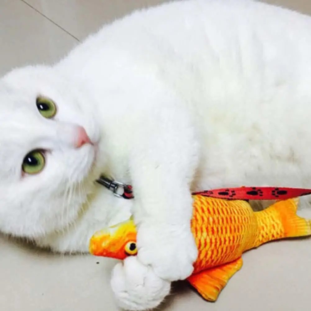 

Cat toy USB Electric Simulated Fish with Cat Mint Interactive Chew Cat Toy Cat Fish Doll Wagging Fish