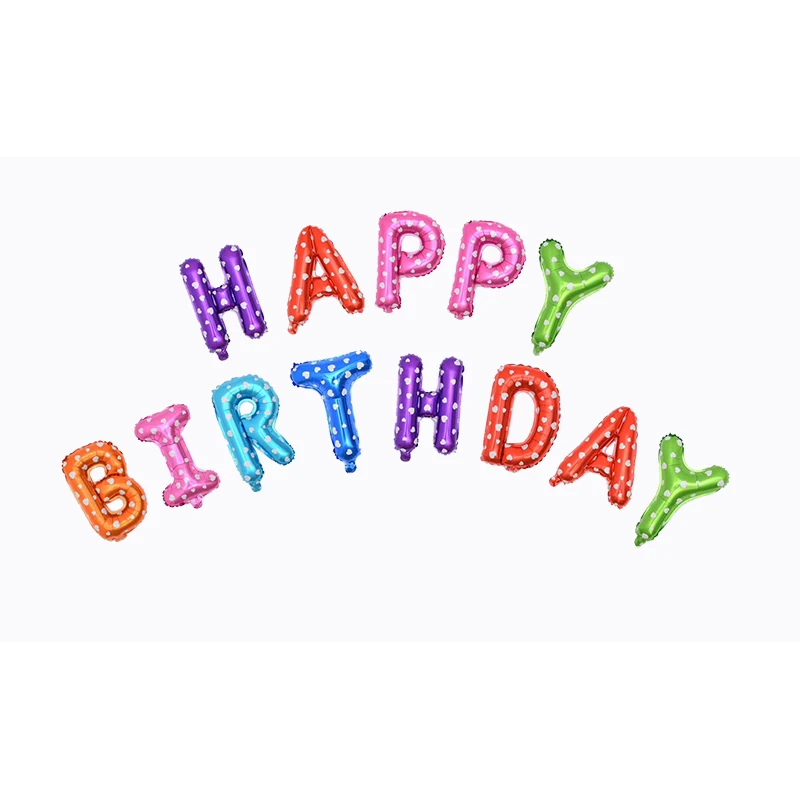 

16inch Aluminum Foil Happy Birthday Balloon with English Letters Children Party Background Decoration Banner Baby Shower