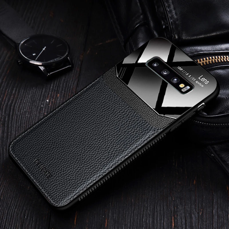 Защитный чехол для Samsung Galaxy Note 10 Plus e кожаный зеркальный стеклянный S10Plus S10e S10 +