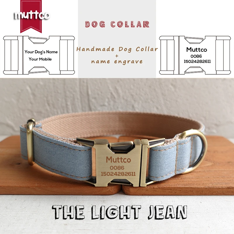 

Индивидуальные Ошейники MUTTCO для собак, розничная продажа, самостоятельный дизайн, ошейник для собак светильник лый джинсовый ошейник ручно...