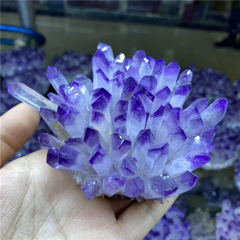 

TOP Natural Purple Amethyst Cathedral Quartz Crystal Cluster Specimen
