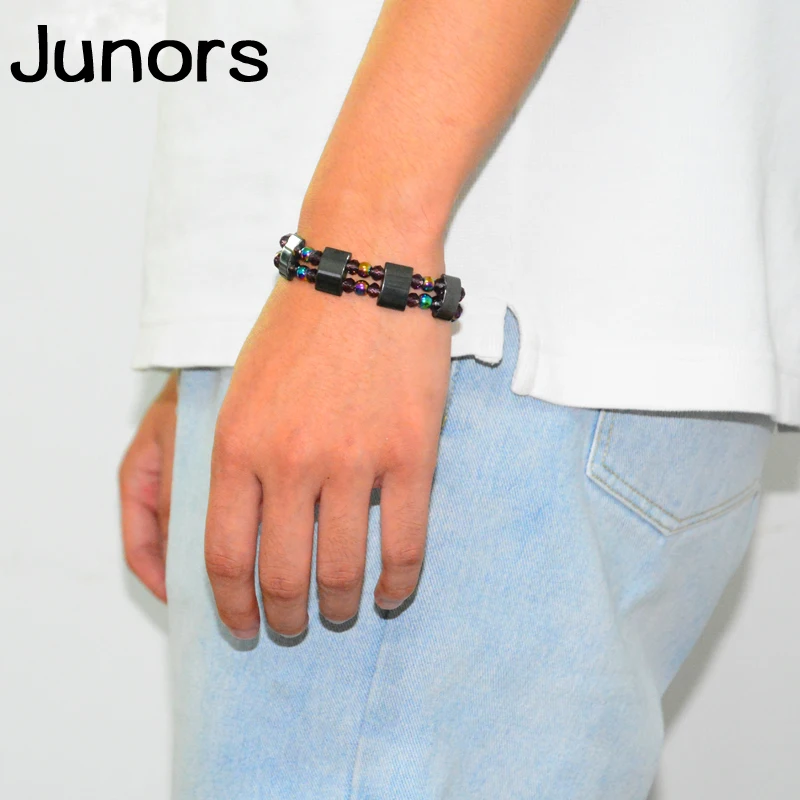 Black magnet charms bracelets for women bracelet men's discolor Stone Tourmaline Magnetic Bracelets Weight Loss Man Health Care |