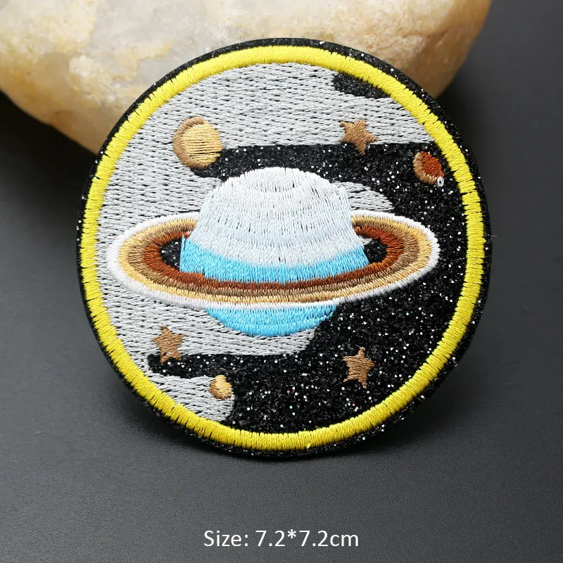Космический UFO кот животное вышитые нашивки железные на одежду шляпа DIY значки полосы аппликация Одежда рюкзак жакет наклейки - Цвет: 22